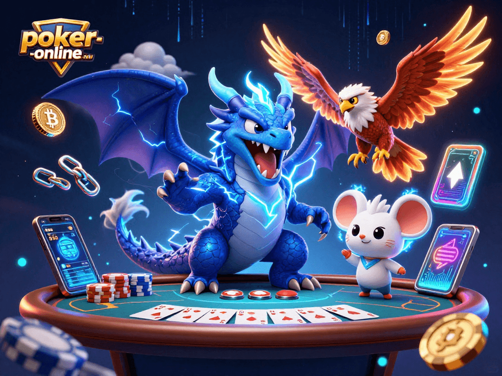 Engage in thrilling poker at poker-online-now with dynamic 3D casino characters and elements.