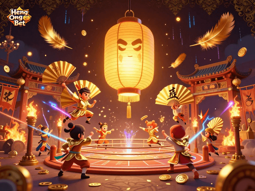 Experience thrilling gameplay with Heng Ong Bet featuring vibrant spirits and gold elements in a dynamic casino.