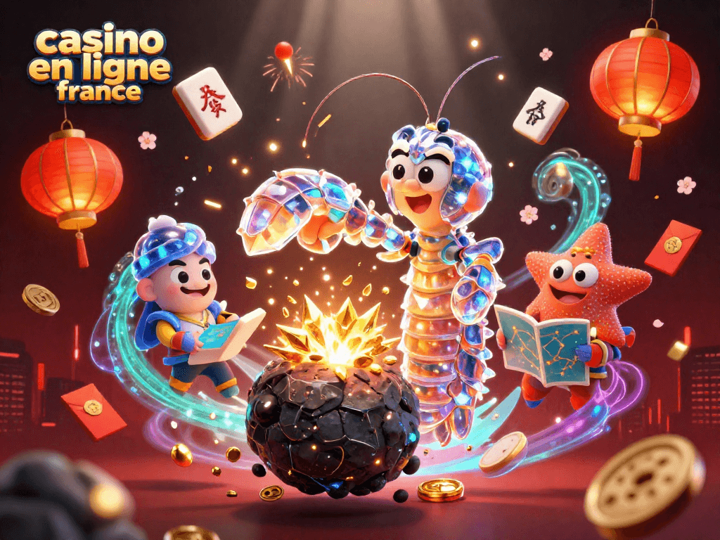 Découvrez le casino en ligne France avec des personnages et éléments graphiques captivants.