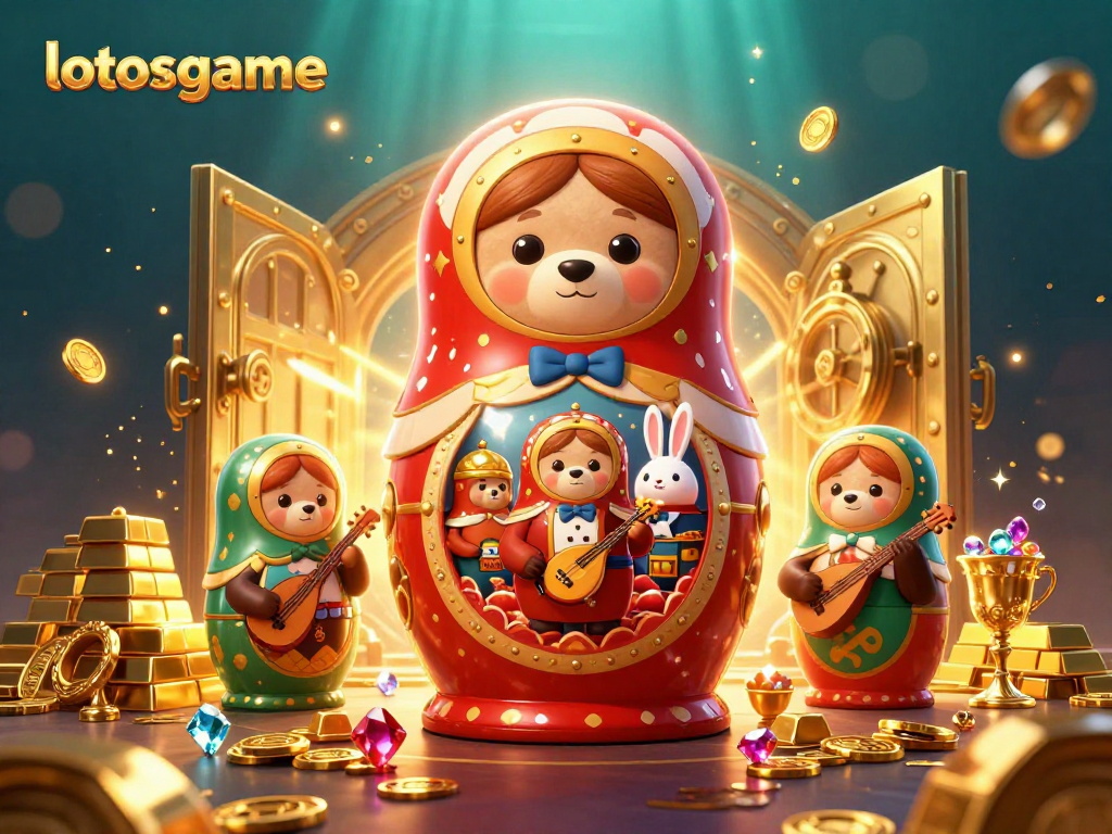 Join the excitement of lotosgame where bear dealers and treasures abound in a vibrant casino scene!
