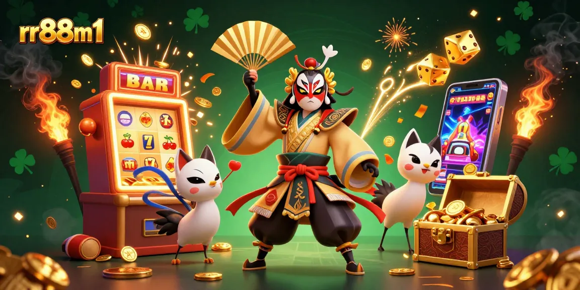 Spin and win at rr88m1 with vibrant symbols and dynamic casino elements igniting excitement.