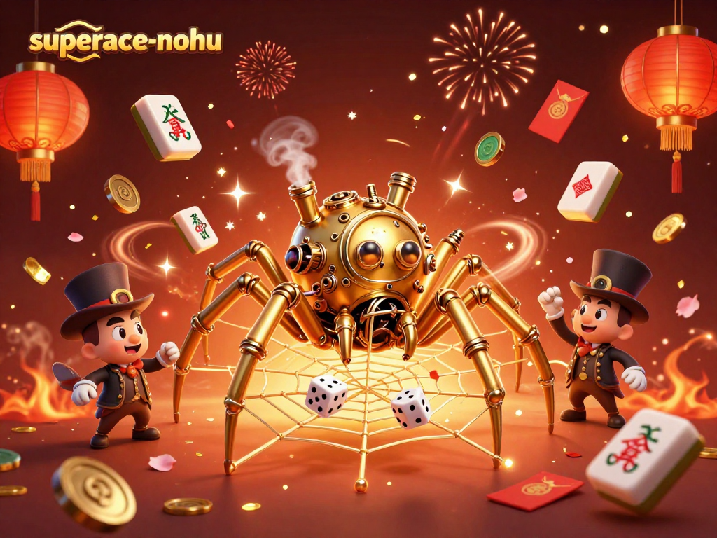 Engage with superace-nohu as the golden spider spins a jackpot web of luck and excitement.