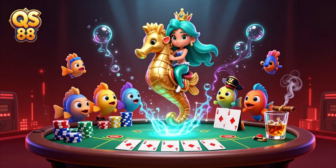 Experience thrilling adventures at QS 88 with vibrant poker action featuring fantastical characters.
