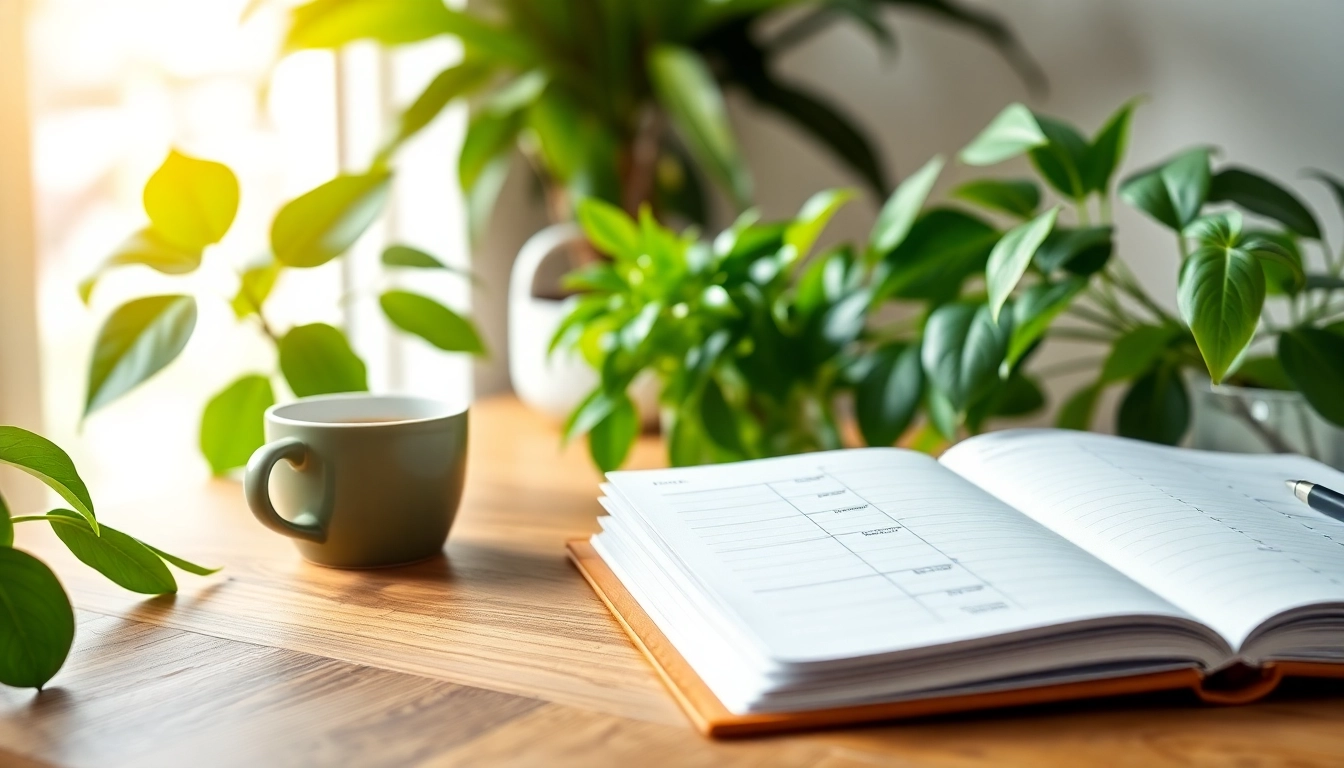 Seamlessly Organize Your Day with a professional planner and inviting workspace elements.