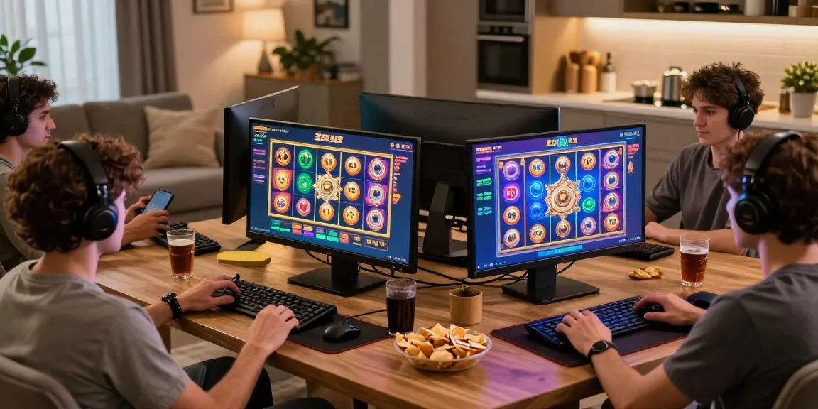 Exciting online gaming scene featuring various players enjoying slot resmi on multiple devices.