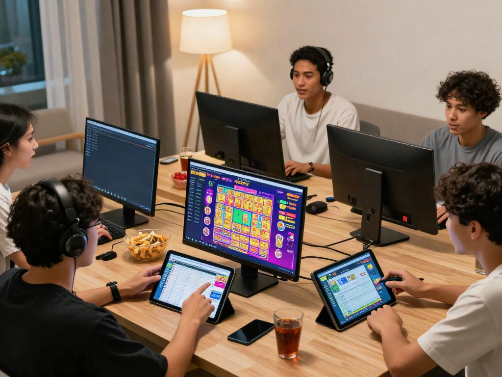 Engaged players participating in an exciting togel online session from home.