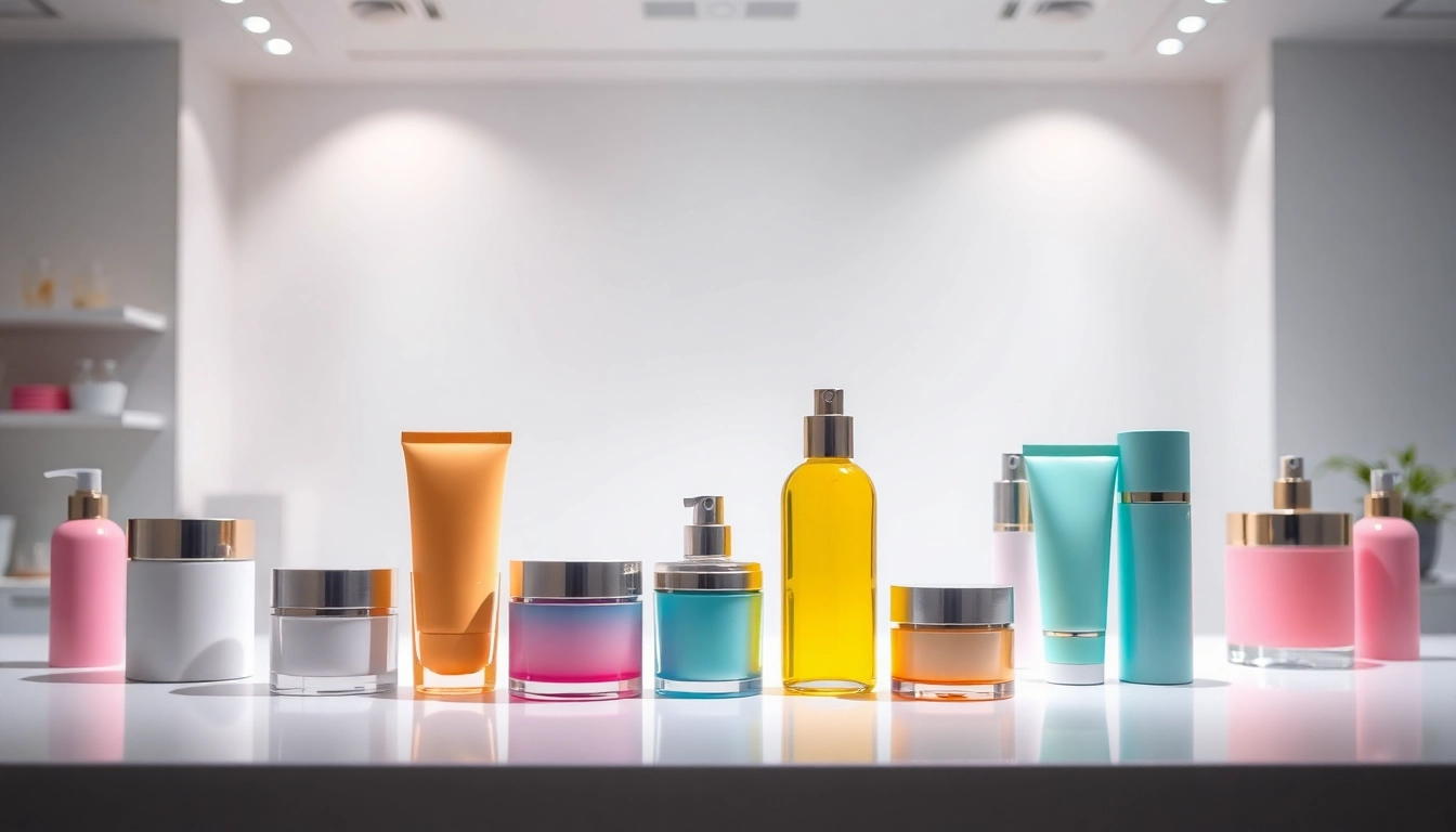 Showcasing diverse cosmetic contract packaging solutions in a professional lab setting.