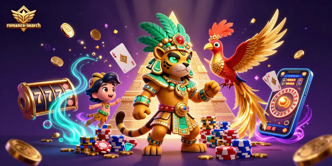 Engage in the thrill of romance-search with a vibrant scene of 3D casino icons, showcasing excitement.