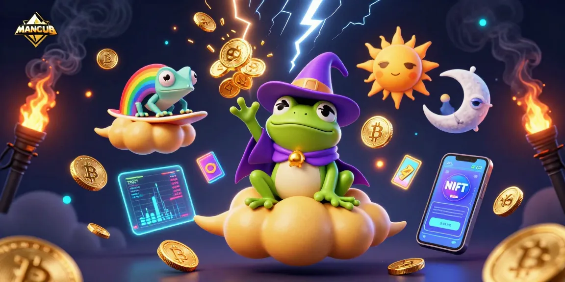 Experience MANCLUB's thrilling gameplay with a magical storm of golden coins and vibrant characters.