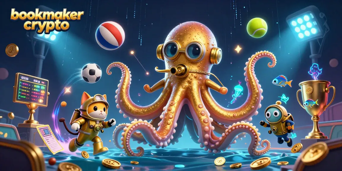 Placez vos paris avec le bookmaker crypto sur un fond aquatique animé plein de détails.