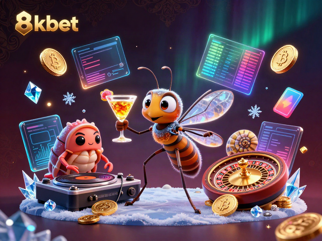 Experience thrilling gameplay with 8kbet's vibrant casino scene featuring adorable characters and sparkling elements.