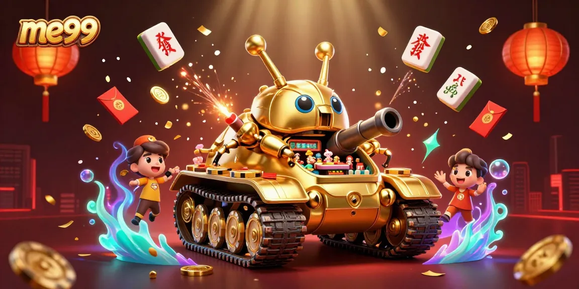 Experience the excitement of me99 casino in a vibrant, action-packed 3D illustration.