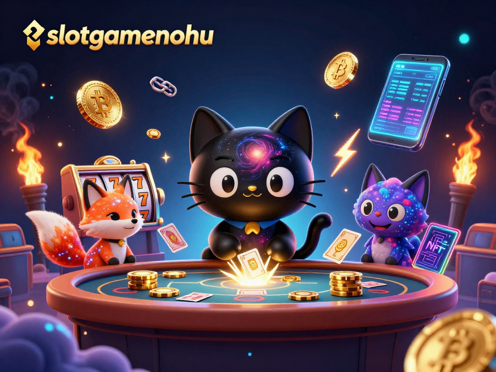 Experience the thrill of slotgamenohu with unique characters at a cosmic casino table!