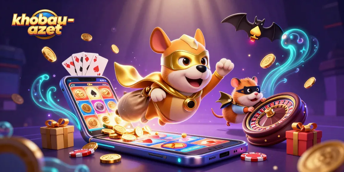 Experience the thrill of khobau-aztec with a lively superhero dog leading a colorful casino adventure.