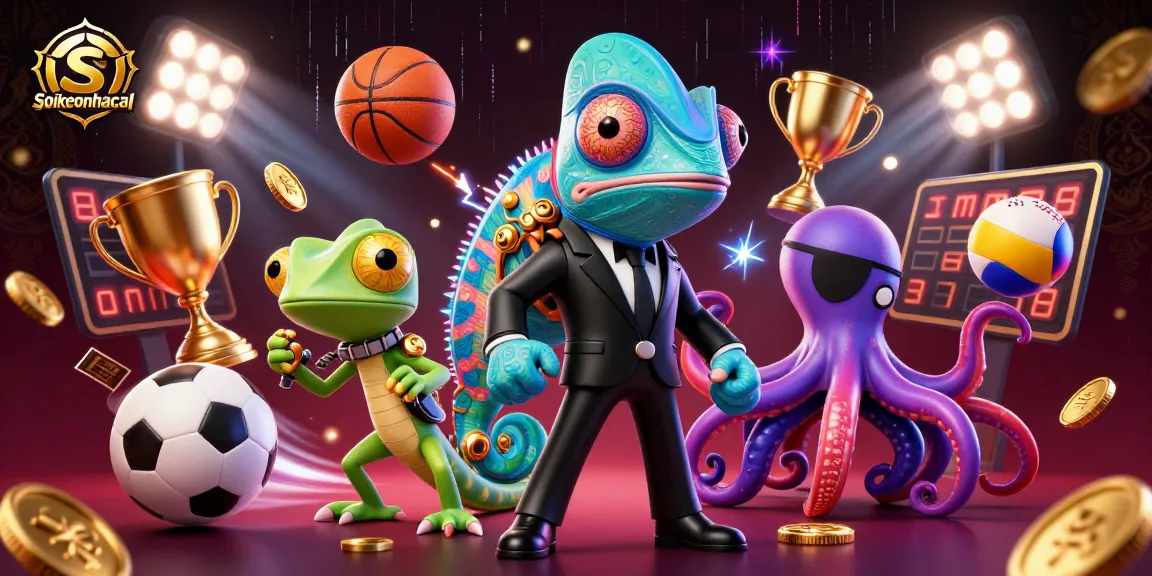 Experience thrilling bets on soikeonhacai with dynamic sports betting elements surrounding secret agent characters.