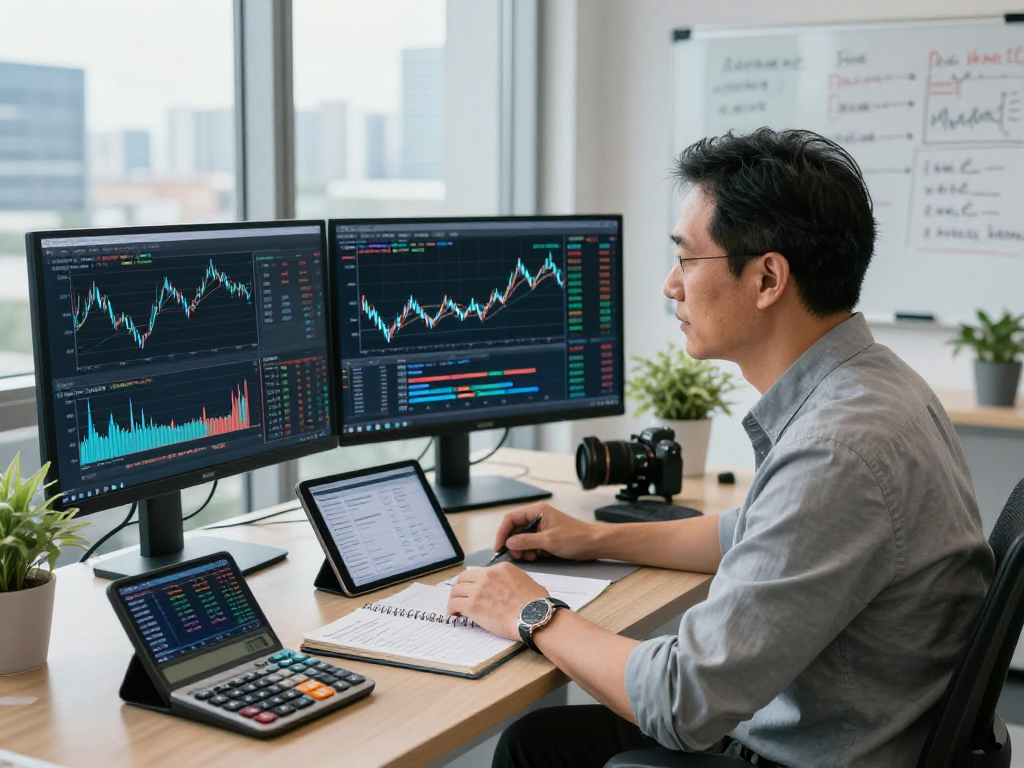 Analysis of SEA blue chip stock API data trends in a modern finance workspace with charts and analytics tools.