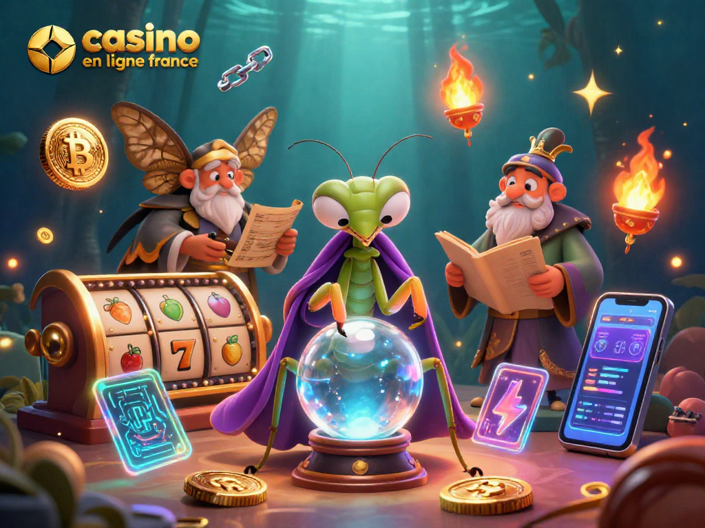 Jouez au casino en ligne France avec une scène captivante et colorée, illustrant des éléments de jeu