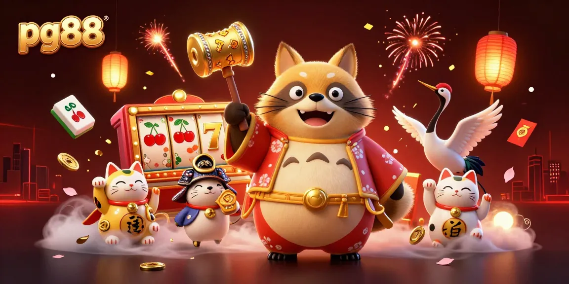 Engage with PG88's thrilling slots, featuring joyful characters and dynamic casino elements.
