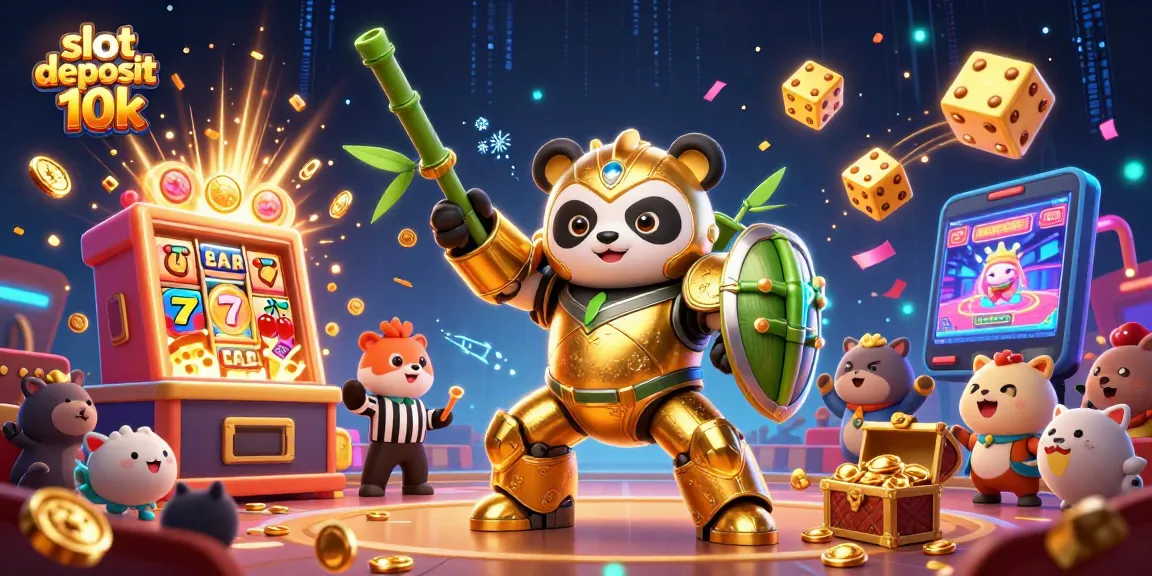 Experience the excitement of slot deposit 10k with a vibrant 3D casino scene featuring a jackpot explosion and winning elements.