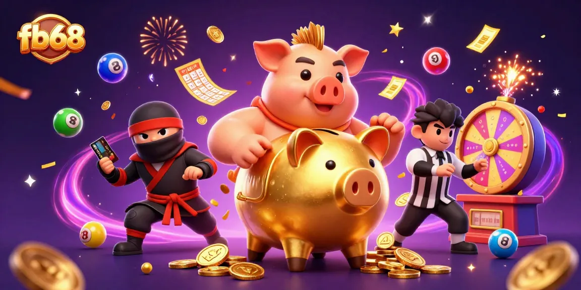 Win big at fb68 with vibrant characters and exciting gaming elements in a dazzling casino scene.