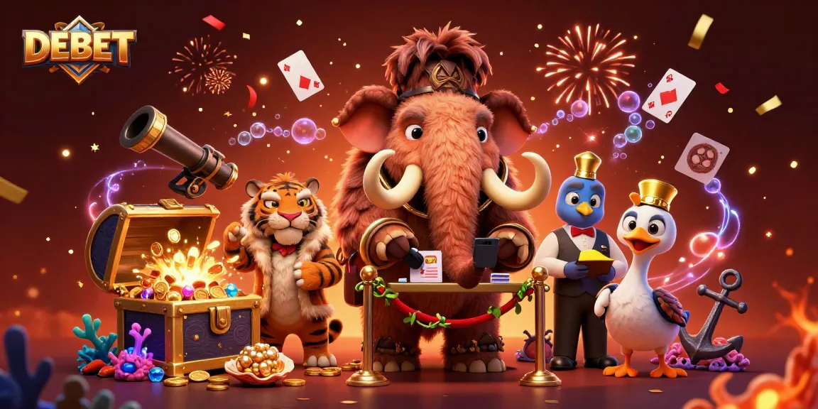 Experience thrilling gaming with DEBET as the woolly mammoth bouncer welcomes you at the casino