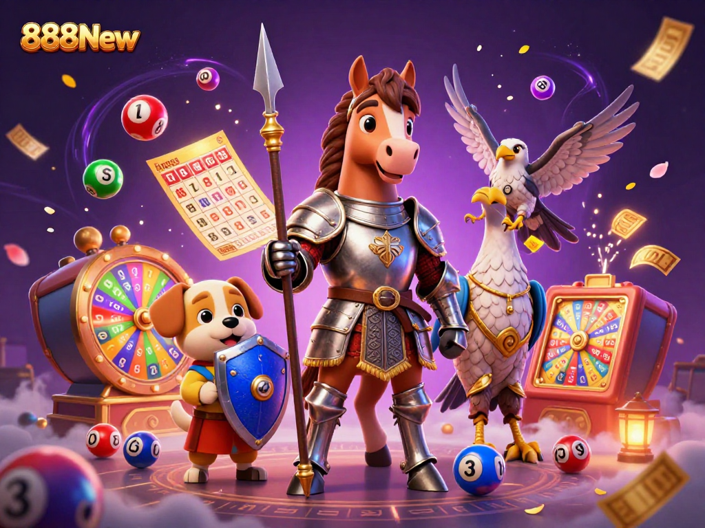 Play and win at 888New with lively lottery games, featuring colorful balls and exciting prizes.