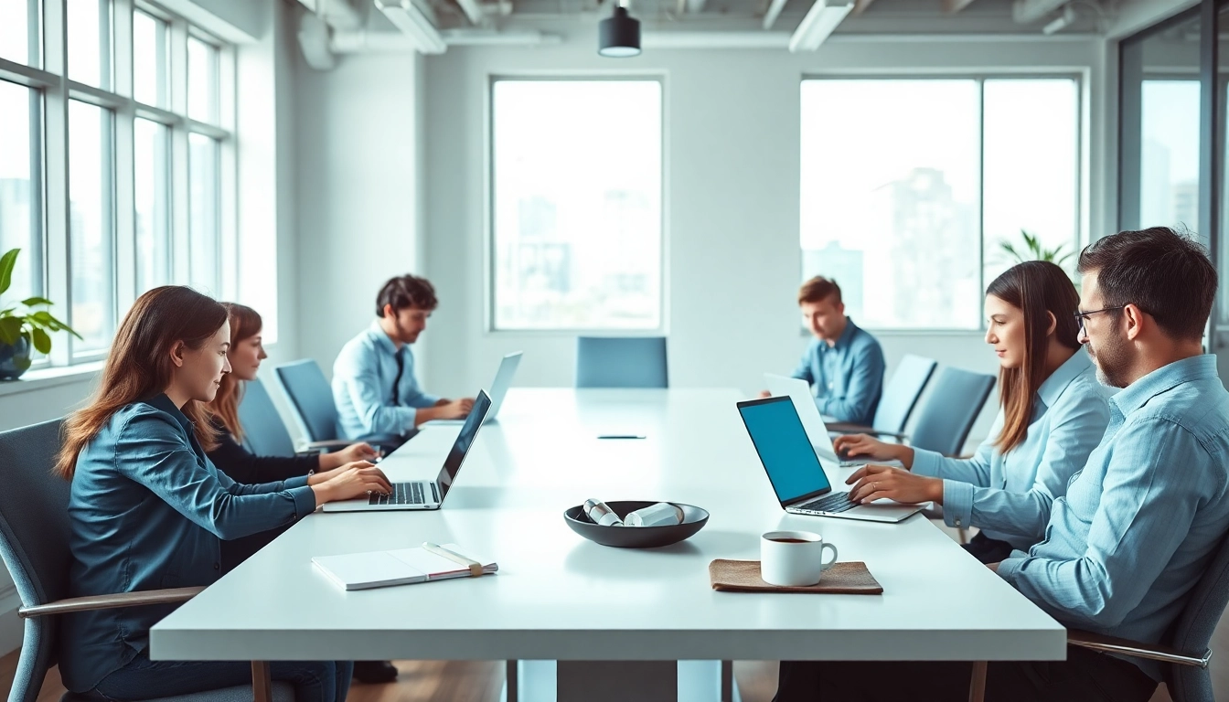 Delivering Shopify website development services with a professional team in a modern office.