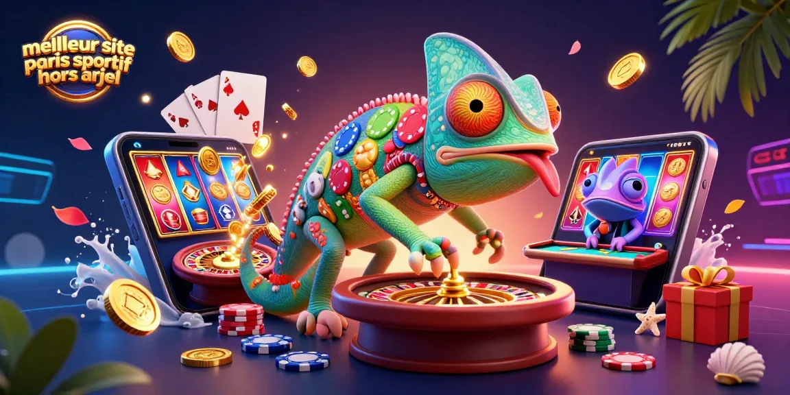 Découvrez une scène dynamique du meilleur site paris sportif hors ARJEL avec un caméléon propriétaire captivant.