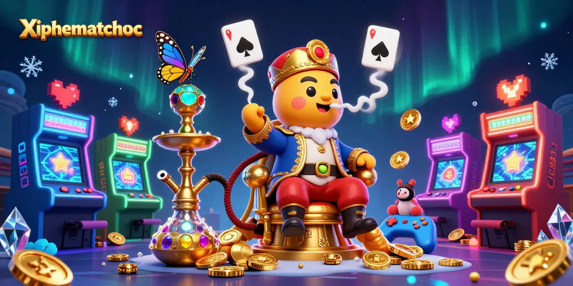 Engage with xiphematchuoc's thrilling atmosphere featuring a caterpillar hookah-master and vibrant gaming elements.