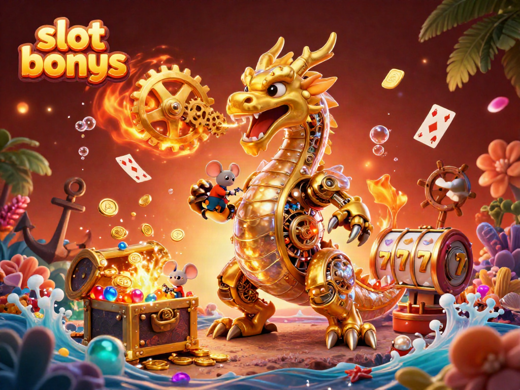 Engage with exciting slot bonus mechanics as the golden dragon unleashes treasures amidst vibrant backgrounds.
