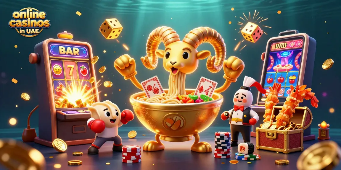 Engage with exciting online casinos in UAE featuring vibrant cartoon characters and jackpot elements.