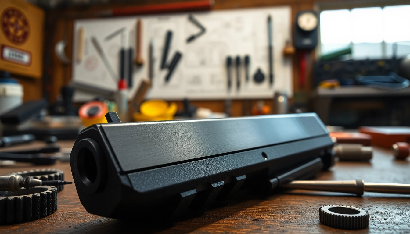 Inspecting a glock 19 slide highlighting its unique features and craftsmanship.