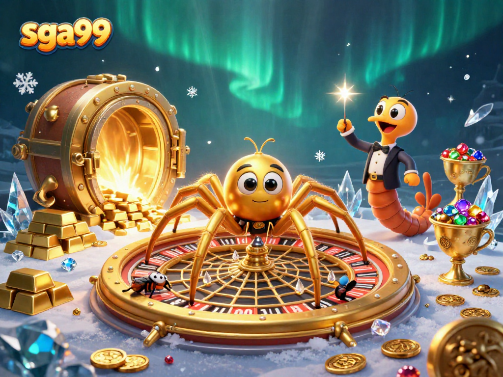 Bet with confidence at sga99, where a golden spider weaves a roulette wheel for thrilling action.