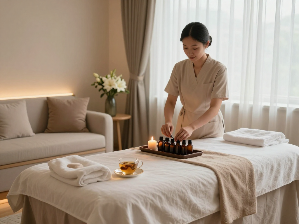 Experience luxury and relaxation at mantra88 spa with a calming treatment room.