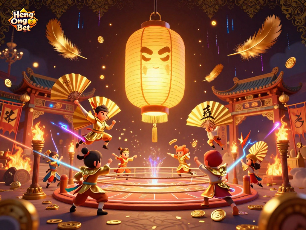 Experience thrilling gameplay with Heng Ong Bet featuring vibrant spirits and gold elements in a dynamic casino.