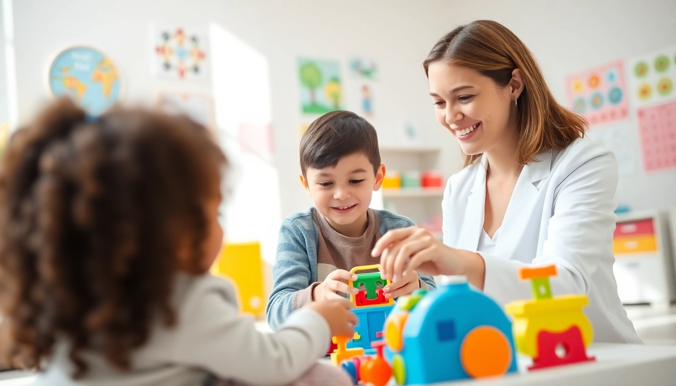 Therapist engaging with a child receiving ABA therapy in Troy