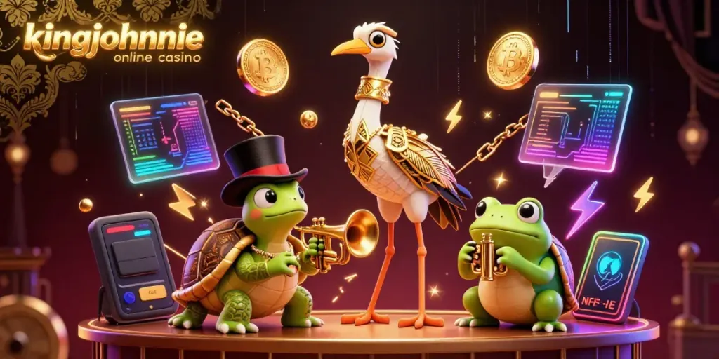 Experience the excitement of kingjohnnie online casino with vibrant 3D characters and dynamic elements.