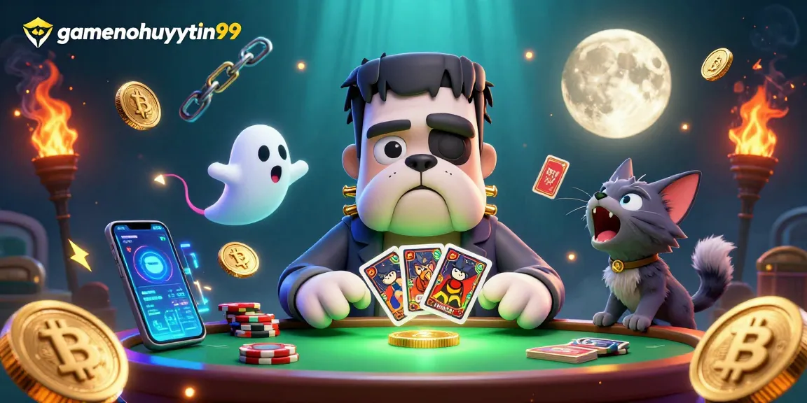 Experience the excitement of gamenohuuytin99 with a thrilling 3D cartoon casino scene.