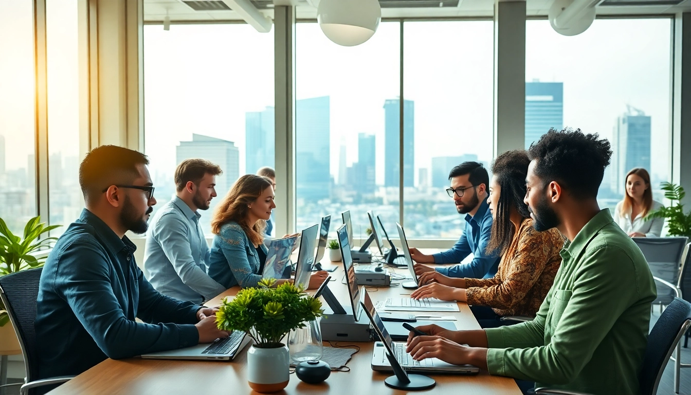 Achieve Peak Productivity through effective teamwork in a bright and energetic workspace.
