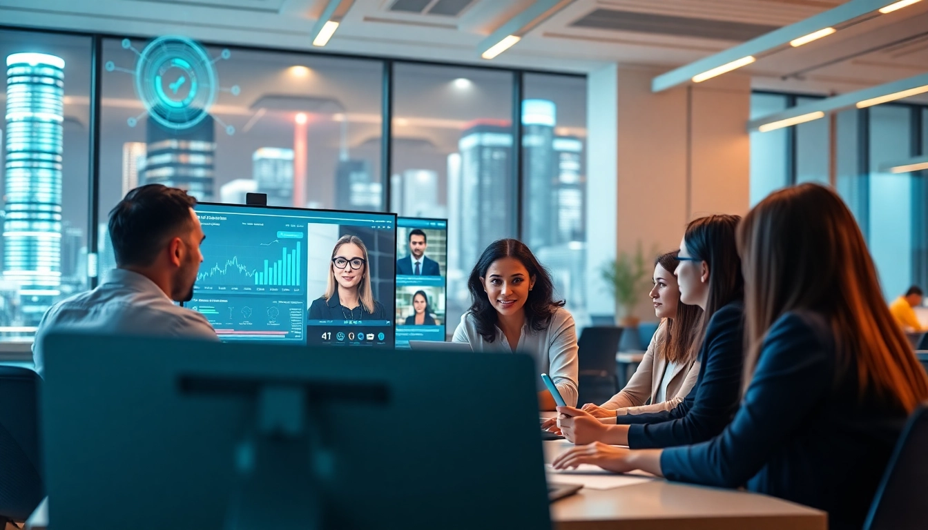 Boost engagement with klipy AI's interactive digital workspace showing a diverse team collaborating.