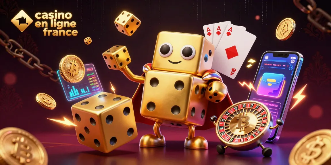 Jouez au casino en ligne France avec des éléments de jeu captivants et un golem de dés dorés.