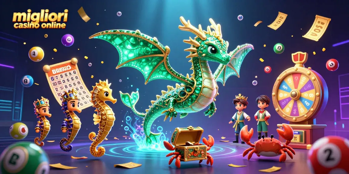 Gioca nei migliori casino online con il drago marino e le palline della lotteria colorate.