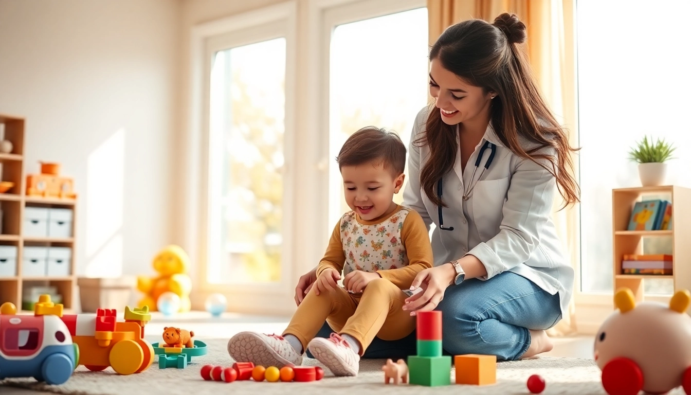 Engaging child-focused ABA therapy in Troy, highlighting a therapist's interaction in a cozy, inviting room.