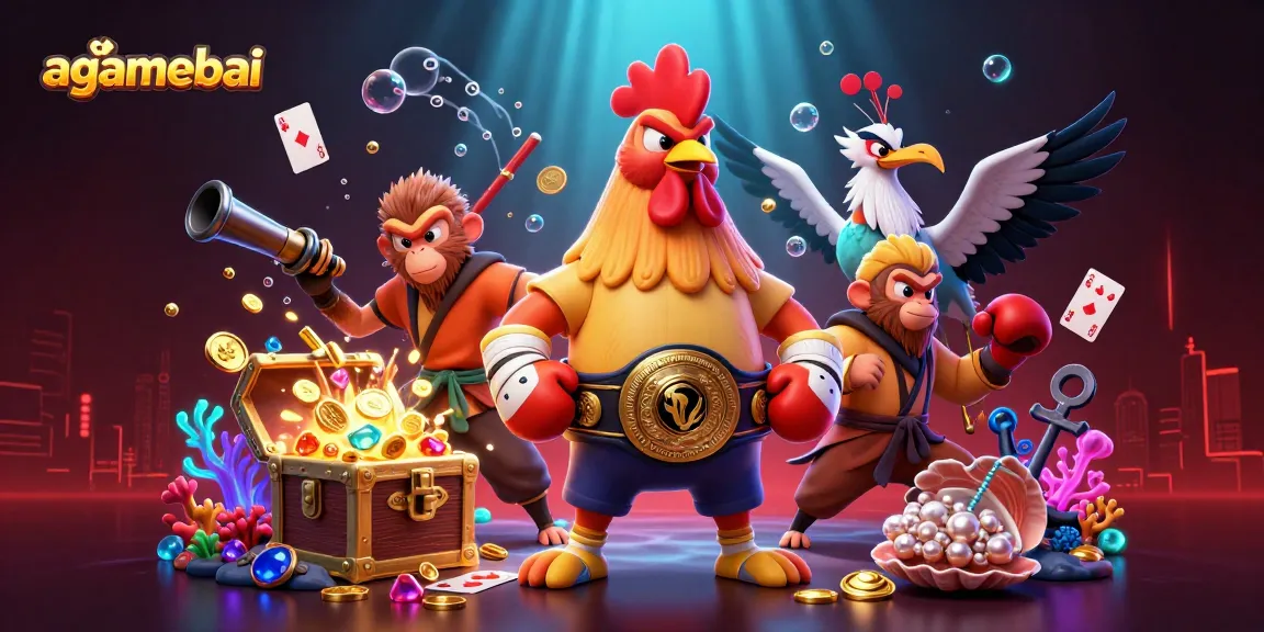 Engage with agamebai's thrilling energy as unique characters unite in a vibrant casino-themed underwater adventure.