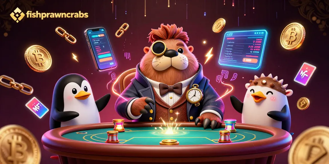 Experience the thrill of fishprawncrabs with our underwater poker game illustrated in vibrant 3D style.