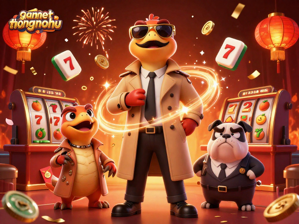 Experience fun and excitement at gamethuongnohu with playful raptors entering a VIP casino.