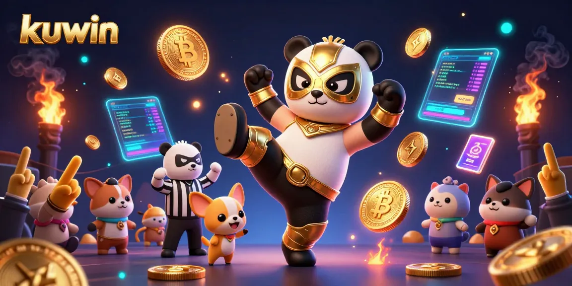 kuwin showcases a thrilling casino scene with panda wrestler kicking as animal fans cheer