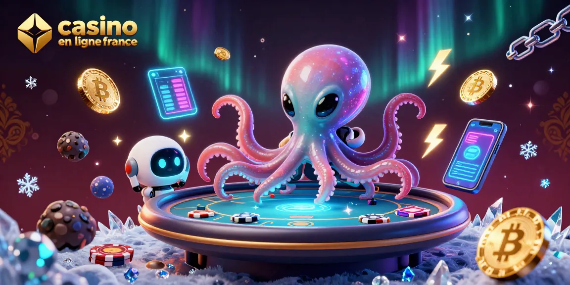 Jouez au casino en ligne France avec des cartes holographiques et un octopus extraterrestre dans cet art captivant.