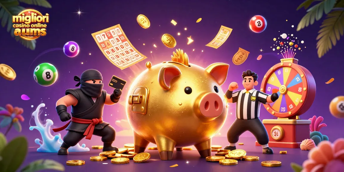 Gioca nei migliori casinò online non AAMS con un'illustrazione vibrante di un sumo e un ninja.