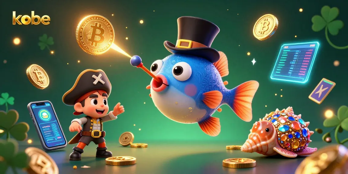 Win big with kobe at the vibrant cryptocurrency casino illustration filled with engaging elements.